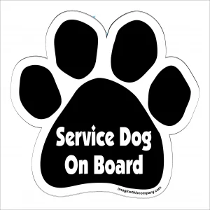 Service Dog On Board Paw Magnet