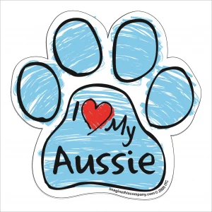 Aussie Blue Scribble Paw Magnet