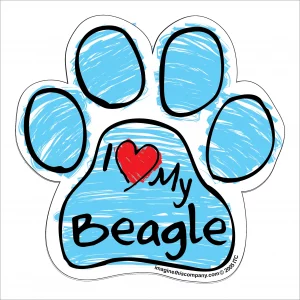 Beagle Blue Scribble Paw Magnet