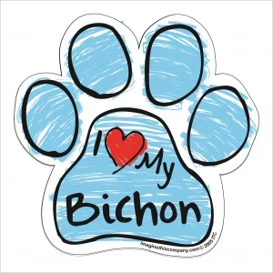 Bichon Blue Scribble Paw Magnet