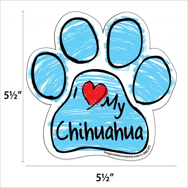 Chihuahua Blue Scribble Paw Magnet - Image 2