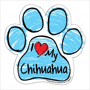 Chihuahua Blue Scribble Paw Magnet
