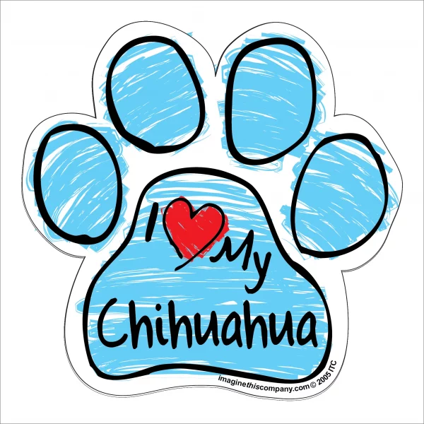 Chihuahua Blue Scribble Paw Magnet