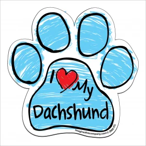 Dachshund Blue Scribble Paw Magnet