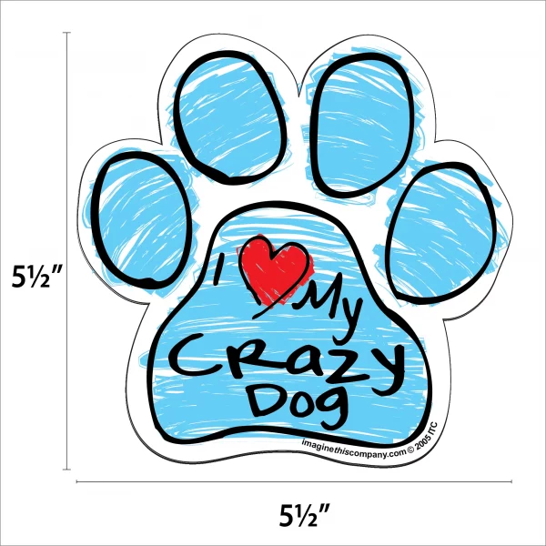 Crazy Dog Blue Scribble Paw Magnet - Image 2