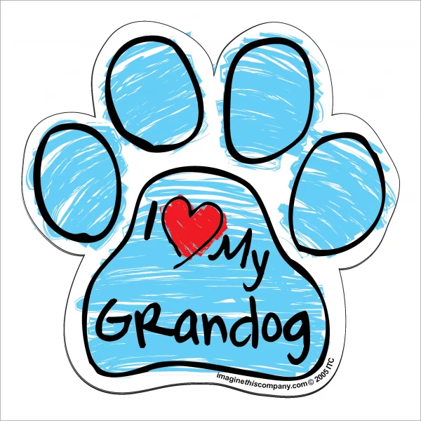 Grandog Blue Scribble Paw Magnet