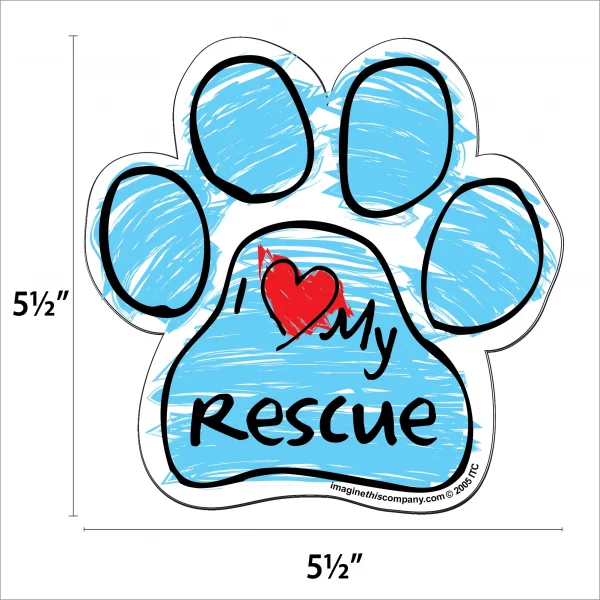 Rescue Blue Scribble Paw Magnet - Image 2