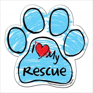 Rescue Blue Scribble Paw Magnet
