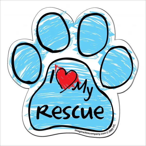 Rescue Blue Scribble Paw Magnet