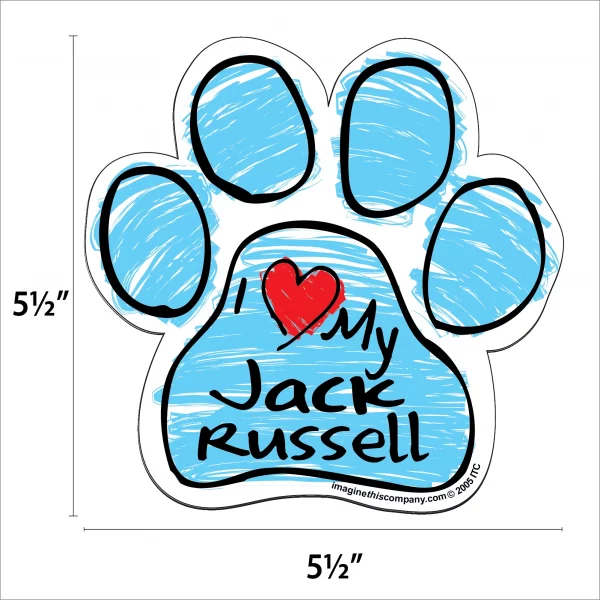 Jack Russell Blue Scribble Paw Magnet - Image 2
