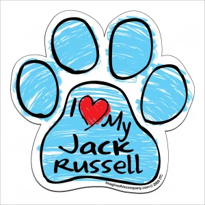 Jack Russell Blue Scribble Paw Magnet