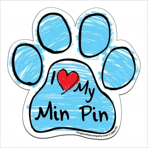Min Pin Blue Scribble Paw Magnet
