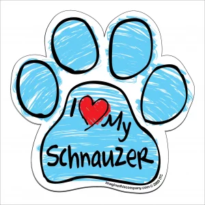 Schnauzer Blue Scribble Paw Magnet