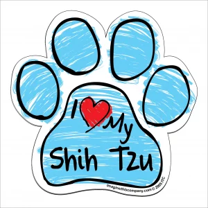 Shih Tzu Blue Scribble Paw Magnet