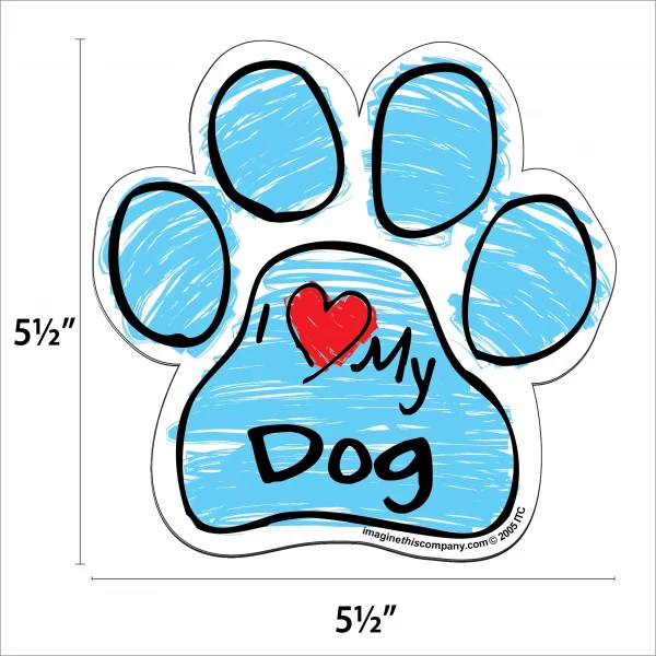 Dog Blue Scribble Paw Magnet - Image 2