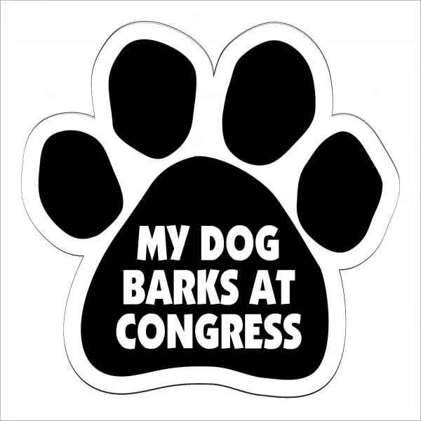 My Dog Barks at Congress Paw Magnet