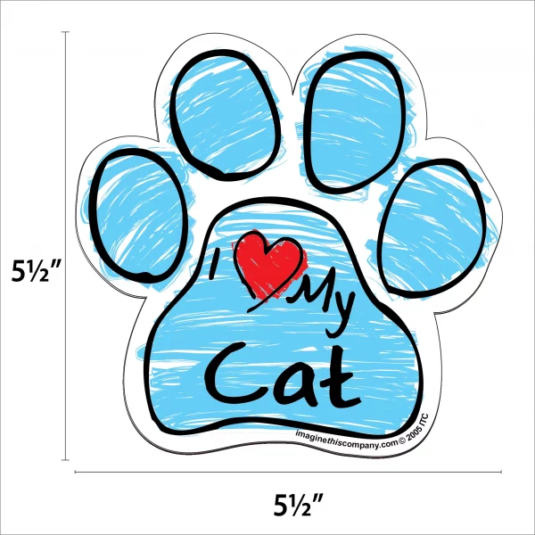 Cat Blue Scribble Paw Magnet - Image 2