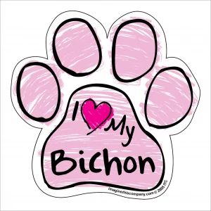 Bichon Pink Scribble Paw Magnet