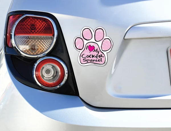 Cocker Spaniel Pink Scribble Paw Magnet - Image 3