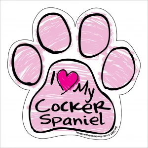 Cocker Spaniel Pink Scribble Paw Magnet