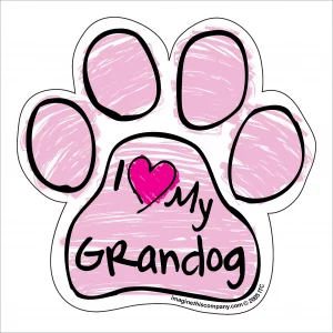 Grandog Pink Scribble Paw Magnet