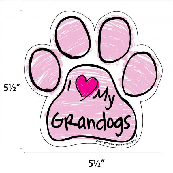 Grandogs Pink Scribble Paw Magnet - Image 2
