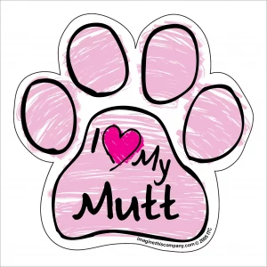 Mutt Pink Scribble Paw Magnet