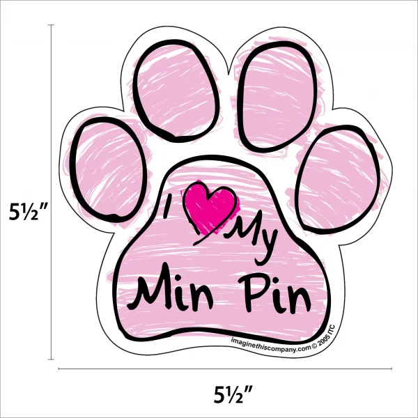 Min Pin Pink Scribble Paw Magnet - Image 2