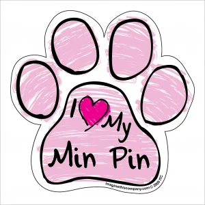 Min Pin Pink Scribble Paw Magnet