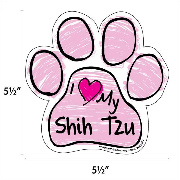 Shih Tzu Pink Scribble Paw Magnet - Image 2