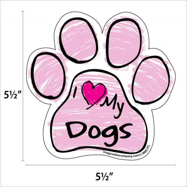 Dogs Pink Scribble Paw Magnet - Image 2