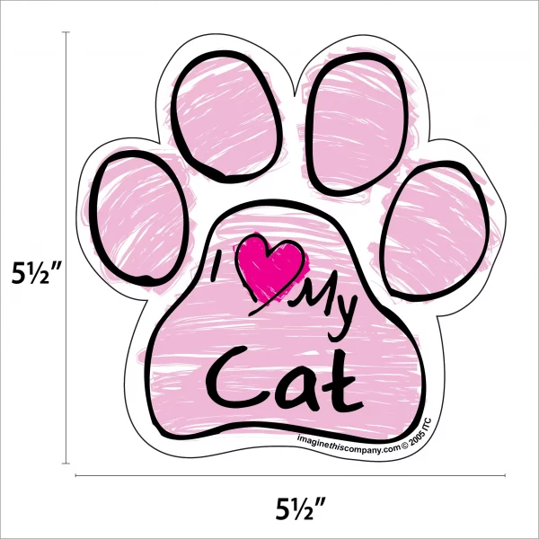 Cat Pink Scribble Paw Magnet - Image 2