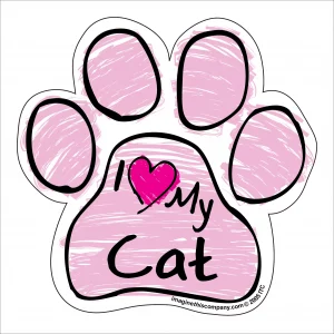 Cat Pink Scribble Paw Magnet