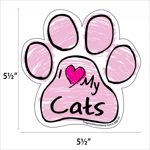 Cats Pink Scribble Paw Magnet - Image 2