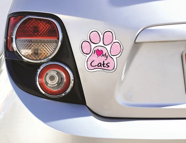 Cats Pink Scribble Paw Magnet - Image 3