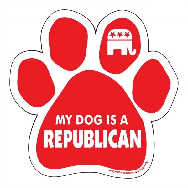 My Dog is a Republican Red Paw Magnet