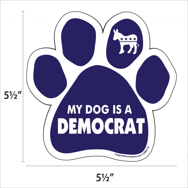 My Dog is a Democrat Blue Paw Magnet - Image 2