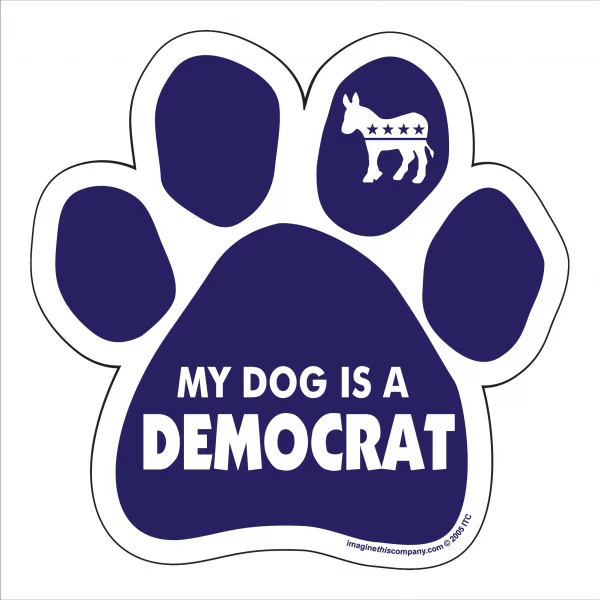 My Dog is a Democrat Blue Paw Magnet
