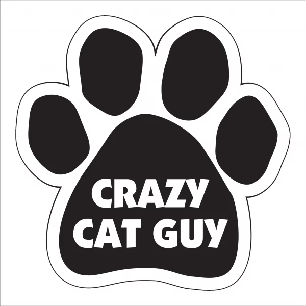 Crazy Cat Guy Paw Magnet
