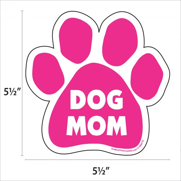 Dog Mom Pink Paw Magnet - Image 2