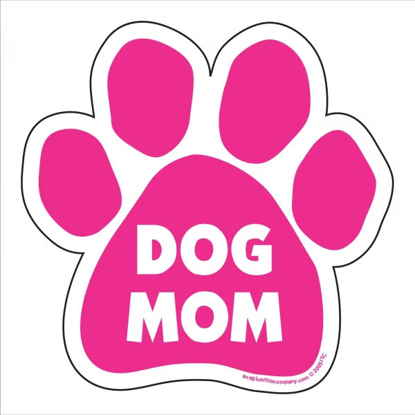 Dog Mom Pink Paw Magnet