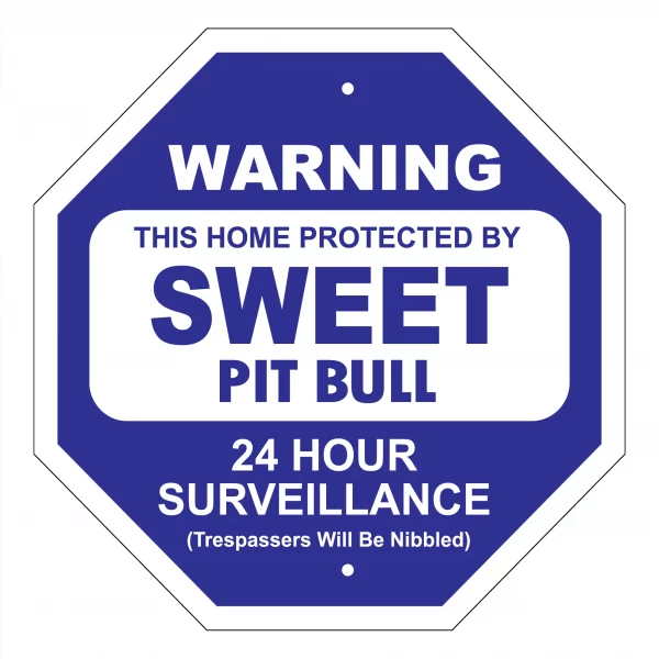 Sweet Pit Bull Garden Security Sign