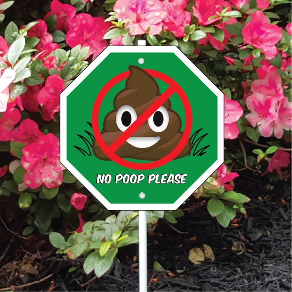 No Poop Please Emoji Garden Sign - Image 3