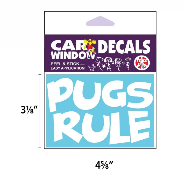 Pugs Rule Vinyl Decal - Image 2