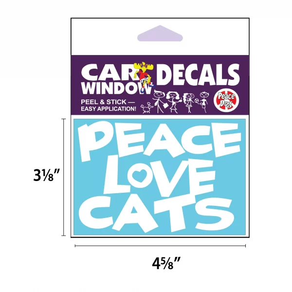 Peace Love Cats Vinyl Decal - Image 2