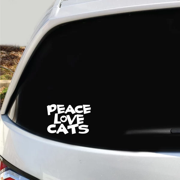 Peace Love Cats Vinyl Decal - Image 3