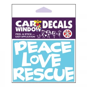 Peace Love Rescue Vinyl Decal