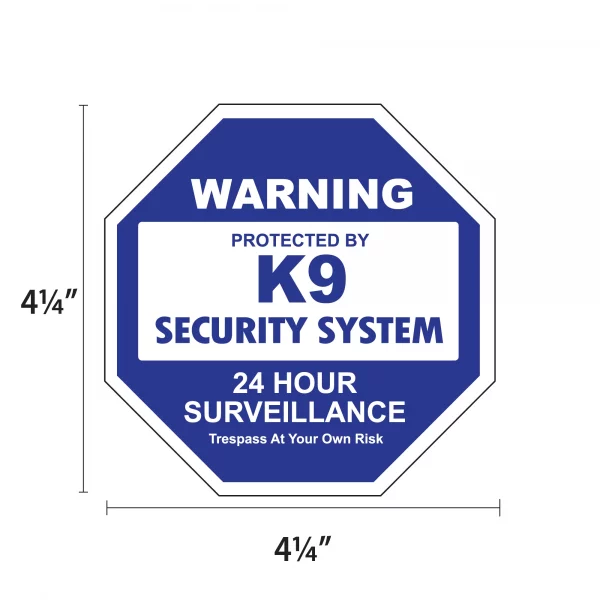 K9 Security System (Blue) 2 Pack Window Decals - Image 2