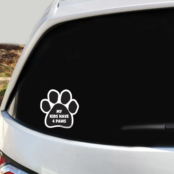 My Kids Have 4 Paws 2 Pack Window Decals - Image 3