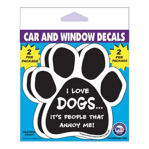 I Love Dogs It's People That Annoy Me 2 Pack Window Decals